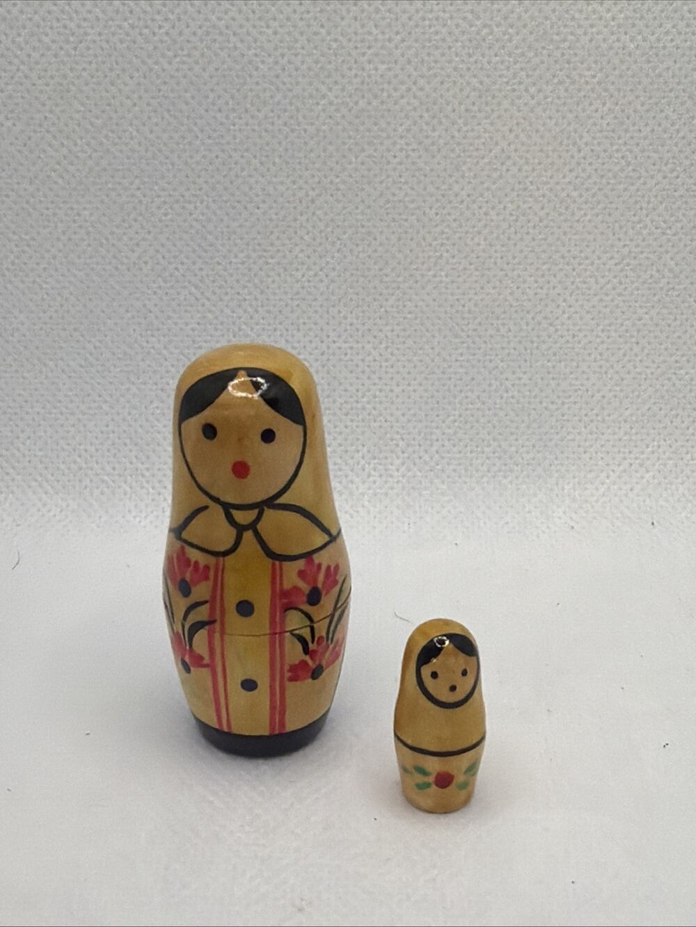 Vintage Nesting Dolls Set Of 2 Hand Painted